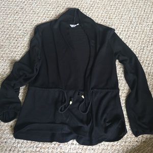 Black cardigan with tie front